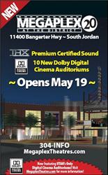 An Opening Soon advertisement for the Megaplex 20 at the District. - , Utah